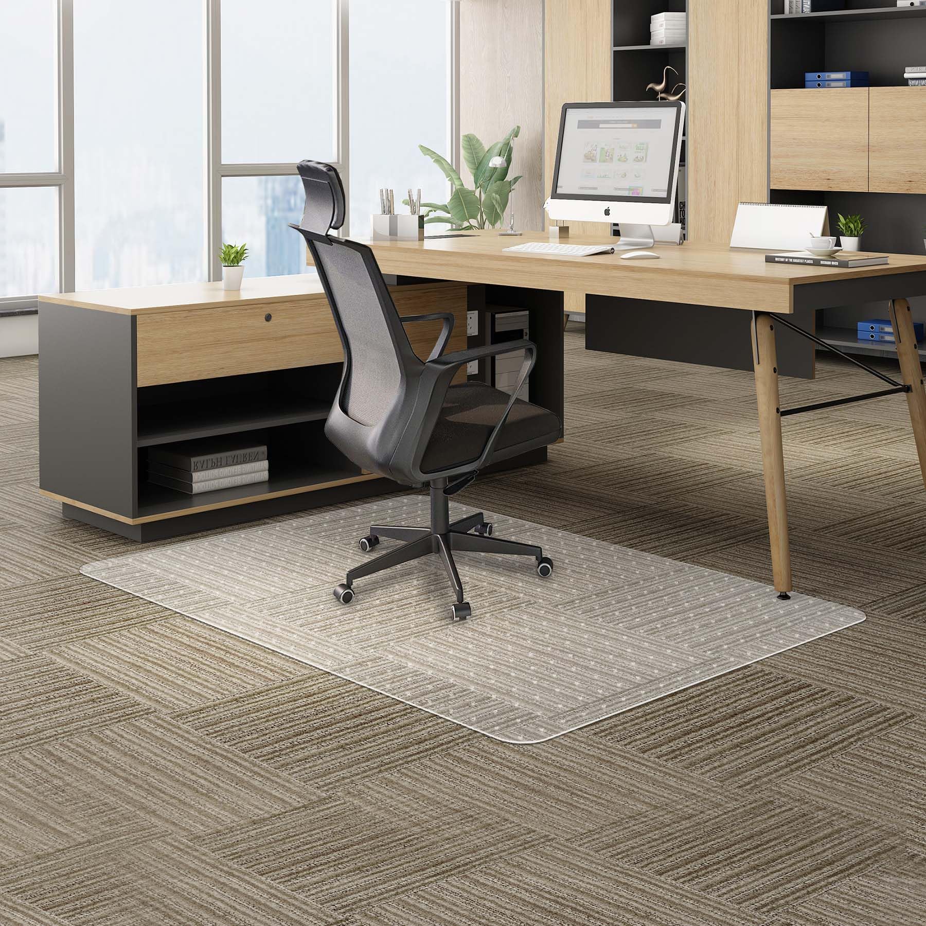 Large Office Carpet Chair Mat, 35    X 55    Desk Chair Mat For Low Pile Carpeted Floors, Easy Glide Floor Protector For Rolling