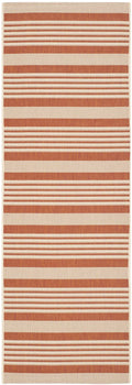 SAFAVIEH Courtyard Collection 23 x 67 Terracotta/Beige CY6062 Stripe Indoor/ Outdoor Patio Backyard Mudroom Runner Rug
