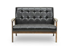 Baxton Studio Mid-Century Masterpieces Love Seat, Brown