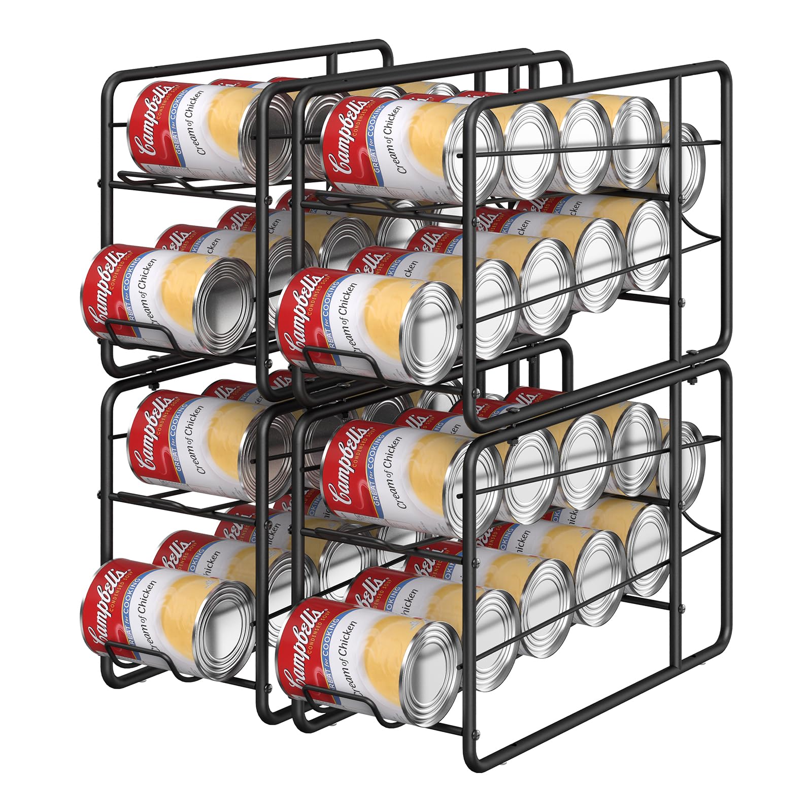 MOOACE Can Organizer for for Pantry, Stackable Soda Can Dispenser Canned Food Storage, Kitchen Cabinet Fridge Beverage Cans Hold