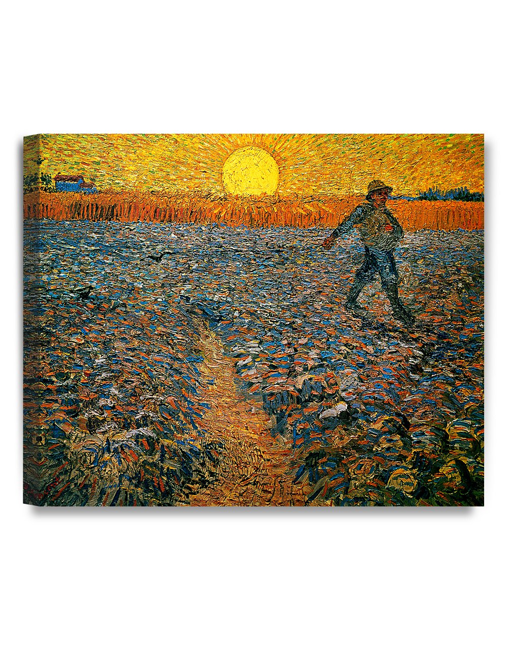 DECORARTS - The Sower by Vincent Van Gogh. Oil Painting Reproduction. Giclee Print on Canvas. Ready to Hang Wall Art for Home an