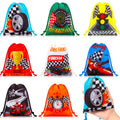 Paterr 24 Pcs Rainbow Party Favor Goodie Bags Blue Sky White Clouds Drawstring Bags Floral Race Car Gift Bags Candy Treat Bags f