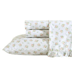 Laura Ashley - Twin Sheet Set, Breathable Percale Cotton Bedding, 200 Thread Count, Floral Home Decor (Roseford Orange, Twin)