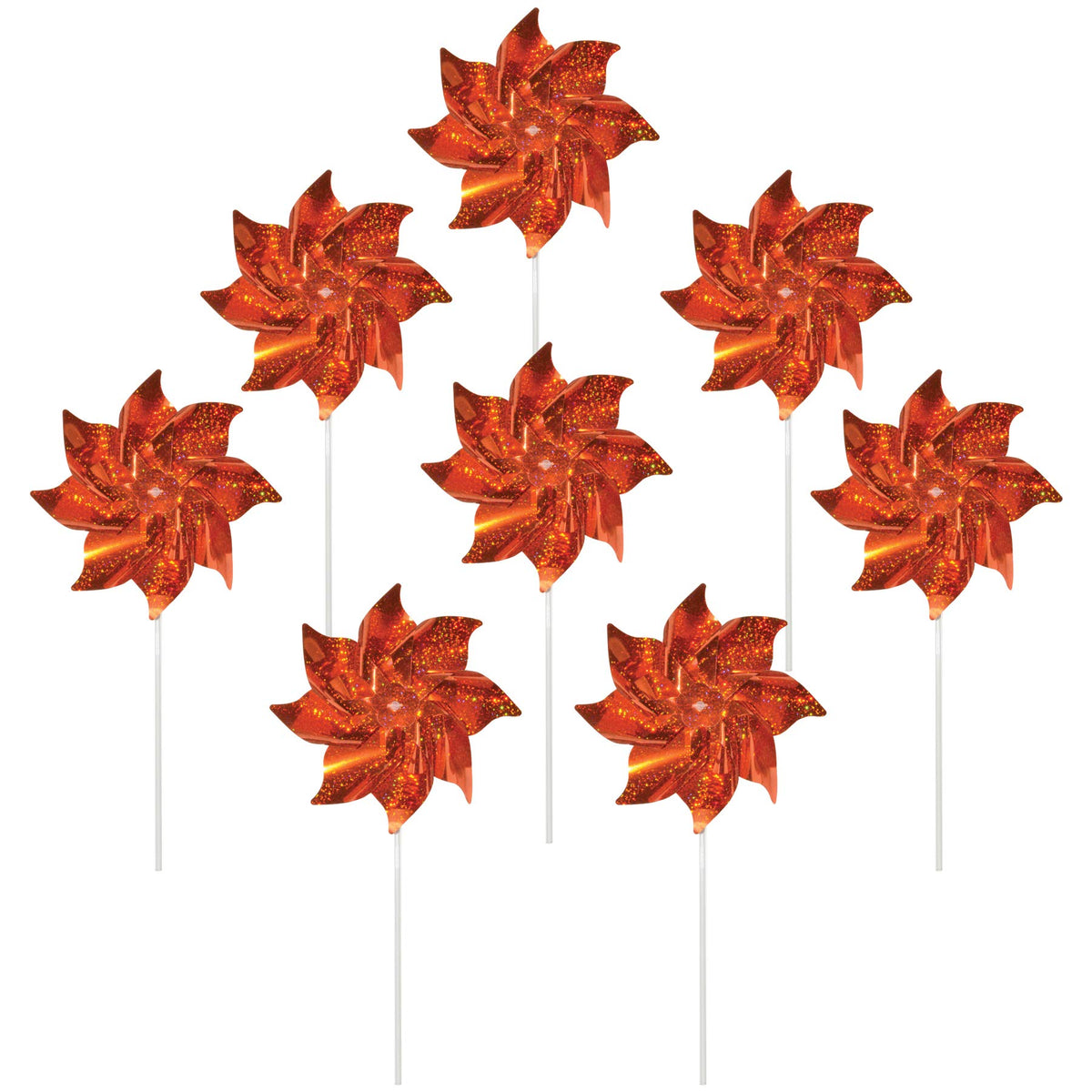 In The Breeze 2707 Mylar Pinwheel Decorative Spinner Bag, Orange Sparkle/8 Pieces