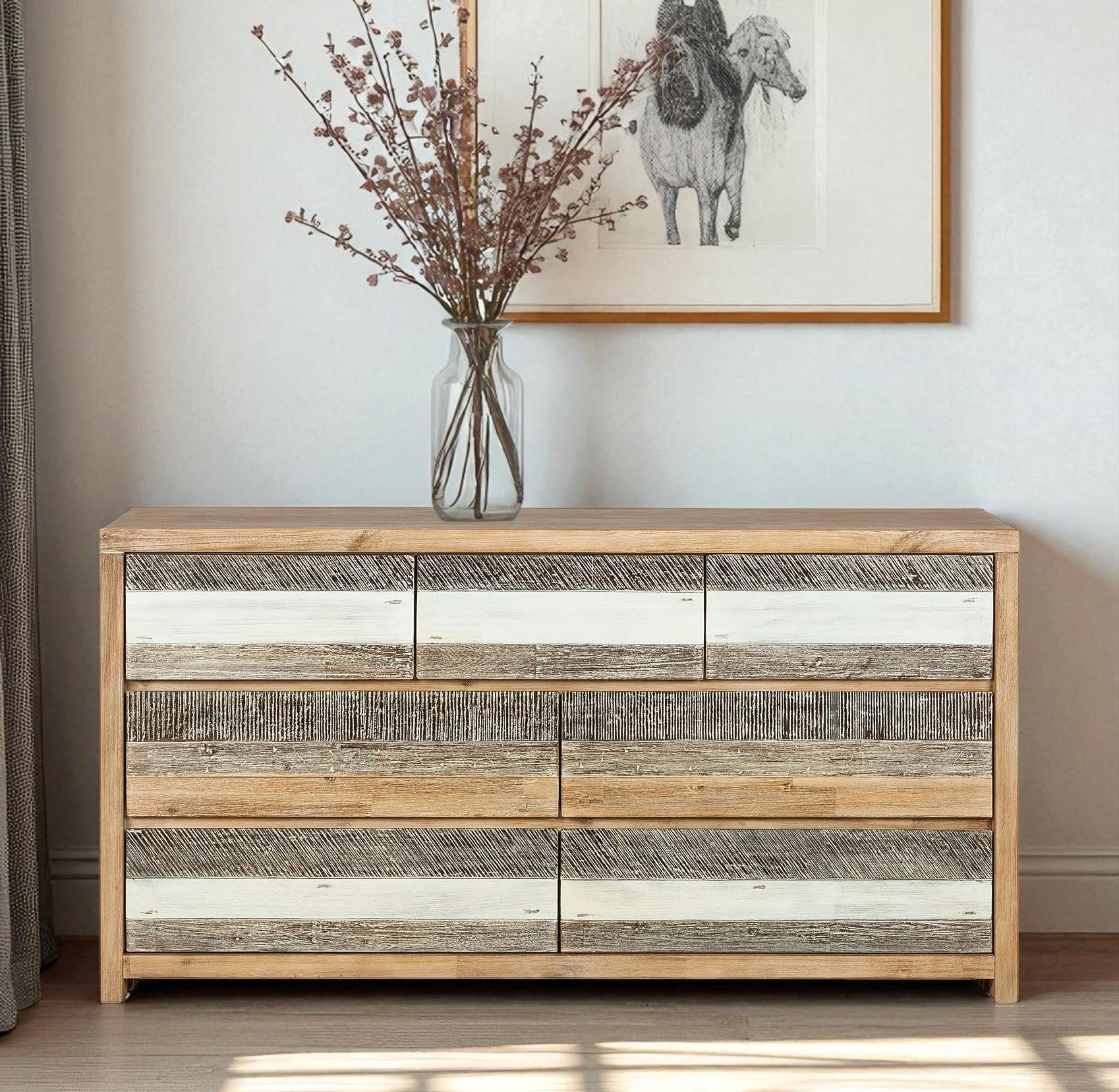 The Attic Mexico Side Board, Multipurpose Cabinet For Kitchen And Living Room Storage, Crockery Storage, Solid Wood Classy Side 