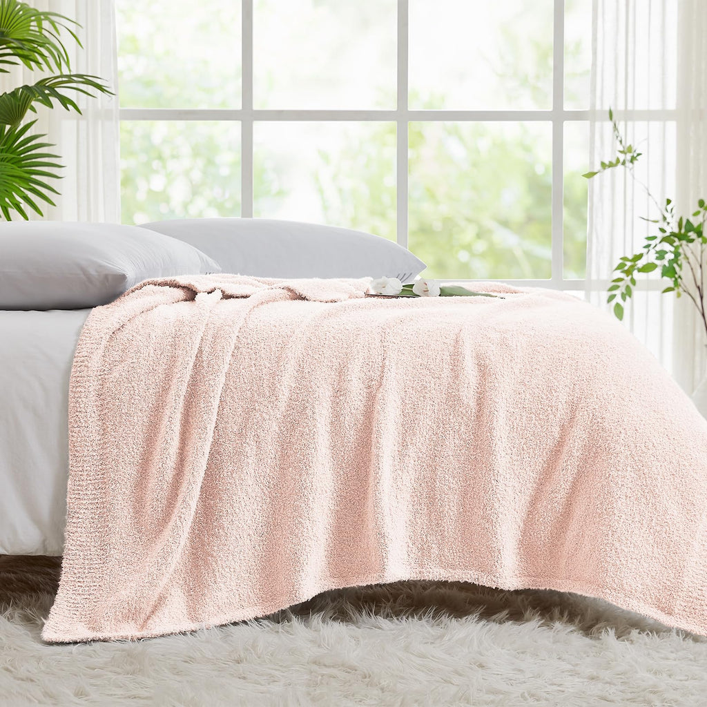 Cymula Super Soft Pink Throw Blanket 50X60 Inches- Lightweight Plush Fuzzy Fluffy Warm Cozy Blankets And Throws For Sofa Bed All