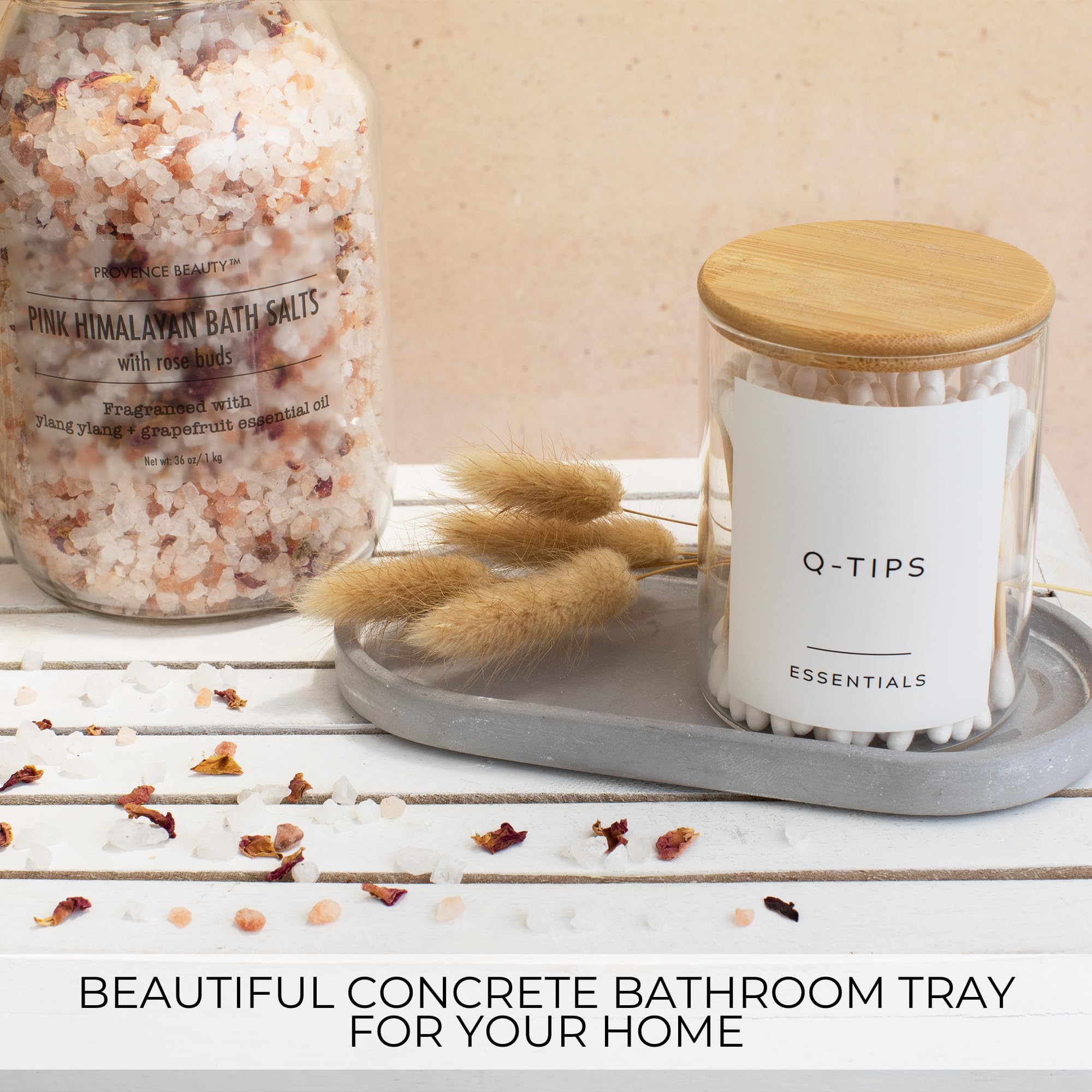 Decorative Bathroom And Vanity Tray - A Modern Concrete Tray To Beautifully Display Lotion & Soap Dispensers On Your Bathroom Co