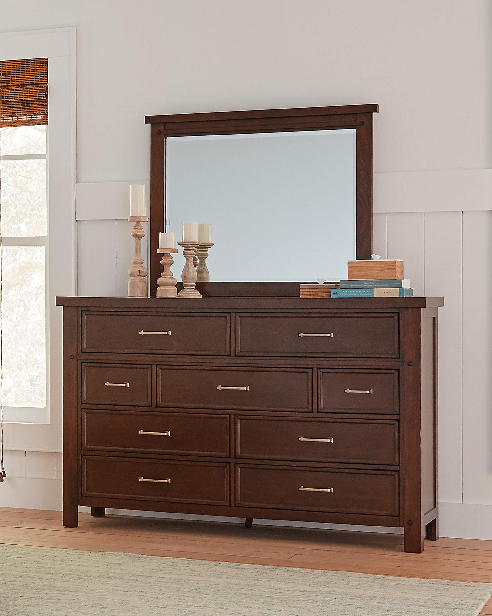 Coaster Furniture Barstow 9-Drawer Rectangular Pinot Noir Dresser 64&quot; D x 19&quot; W x 42.25&quot; H Brown 206433