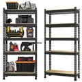 Primezone Storage Shelves 2 Pack 5 Tier Adjustable Garage Storage Shelving, Heavy Duty Metal Storage Utility Rack Shelf Unit For Warehouse Pantry Closet Kitchen, 28' X 12' X 59', Black