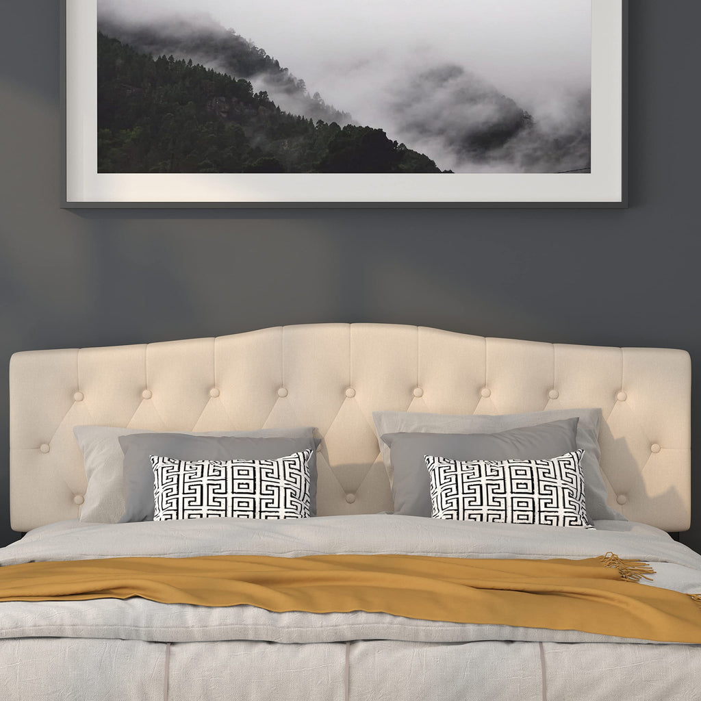 Flash Furniture Cambridge Tufted Upholstered King Size Headboard In Beige Fabric
