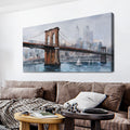 Ardemy Brooklyn Bridge Wall Art Canvas Cityscape Abstract Skyline New York City Painting, Modern NYC Picture Framed for Bedroom 
