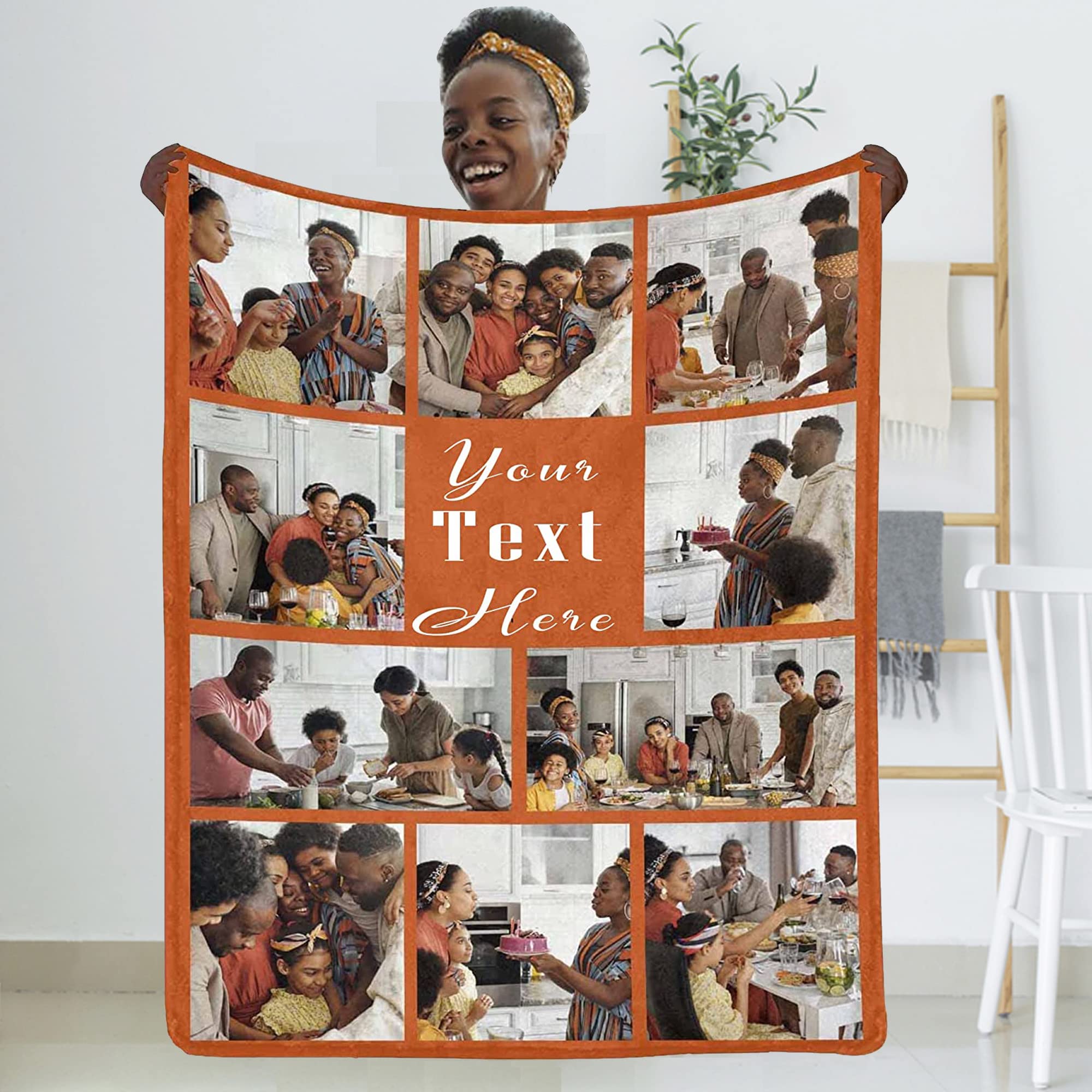 D-Story Custom Blanket With Picture Personalized Photo Collage Throw Blanket For Kids/Adults/Family/Mom/Dad, Mother'S Day Father