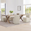 Chita Dining Chairs With Casters Set Of 4, Fsc Certified Upholstered Armless Modern Rolling Dining Chairs With Rollers For Bedro