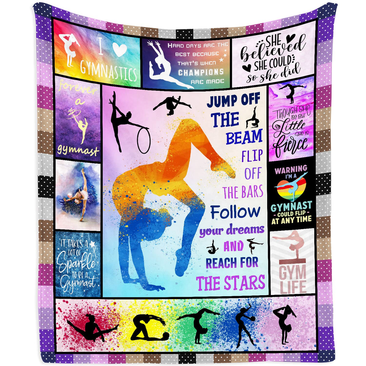 Mubpean Gymnastics Gifts Blanket 50'X40' - Gymnastic Gifts For Girls - Gymnastics Room Decor - Gymnastics Party Decorations -
