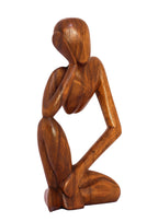 G6 Collection 12' Wooden Handmade Abstract Sculpture Thinker Statue Handcrafted - Thinking Man - Gift Art Modern Decorative Uni