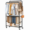 Clothes Racks for Hanging Clothes, Rolling Clothing Rack with Wheels, Black