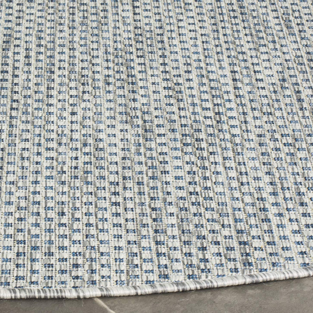 Safavieh Courtyard Collection 7'1' Round Grey/Navy Cy8521 Indoor/ Outside Waterproof Easy Cleansingpatio Backyard Mudroom Area Mat