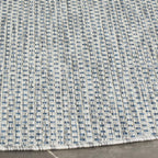 Safavieh Courtyard Collection 7'1' Round Grey/Navy Cy8521 Indoor/ Outside Waterproof Easy Cleansingpatio Backyard Mudroom Area Mat