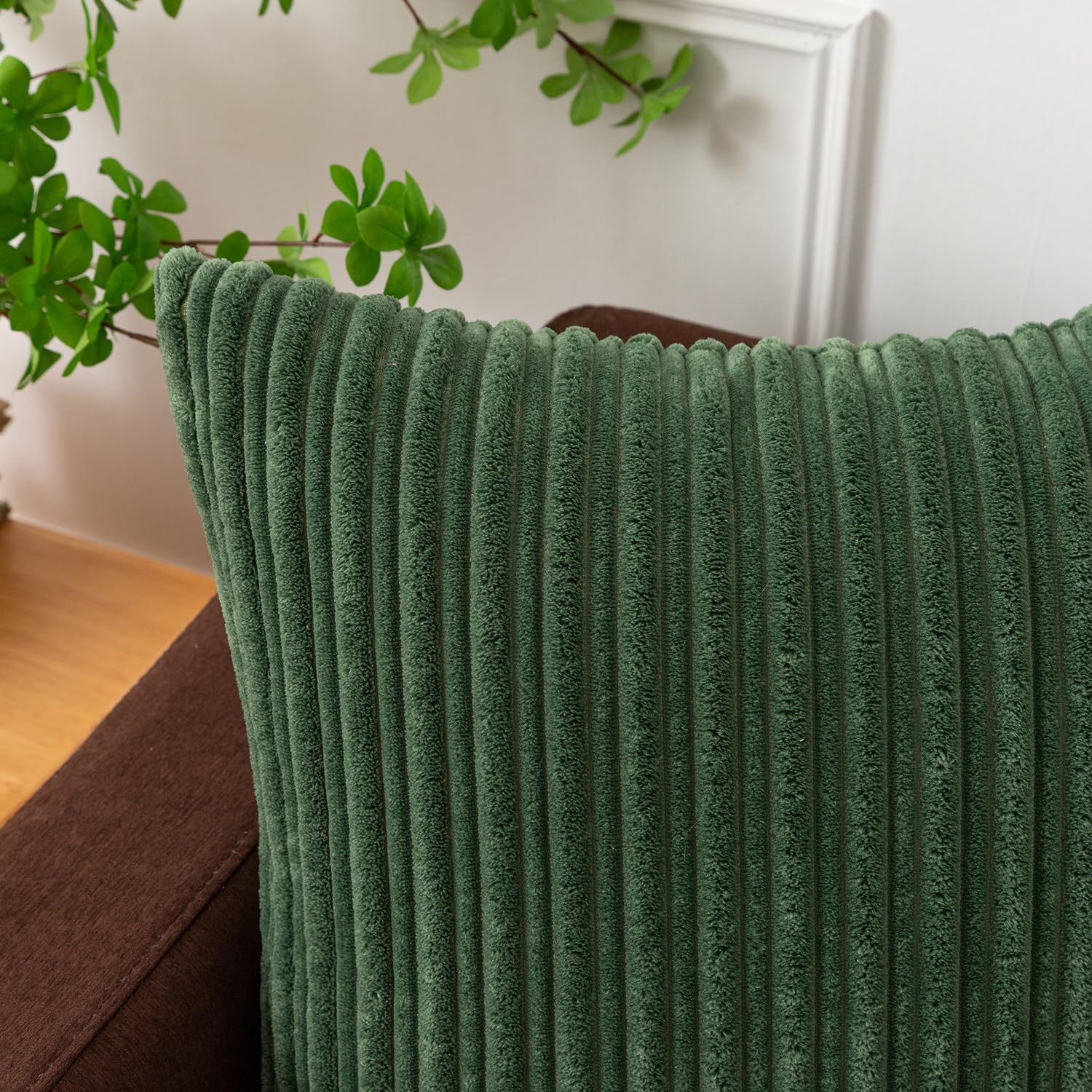 Kevin Textile Pack Of 2 Corduroy Soft Soild Spring Decorative Rectangle Throw Pillow Covers Set Cushion Cases Pillowcases For Sofa Bedroom Car 12 X 20 Inch 30 X 50 Cm Moss Green