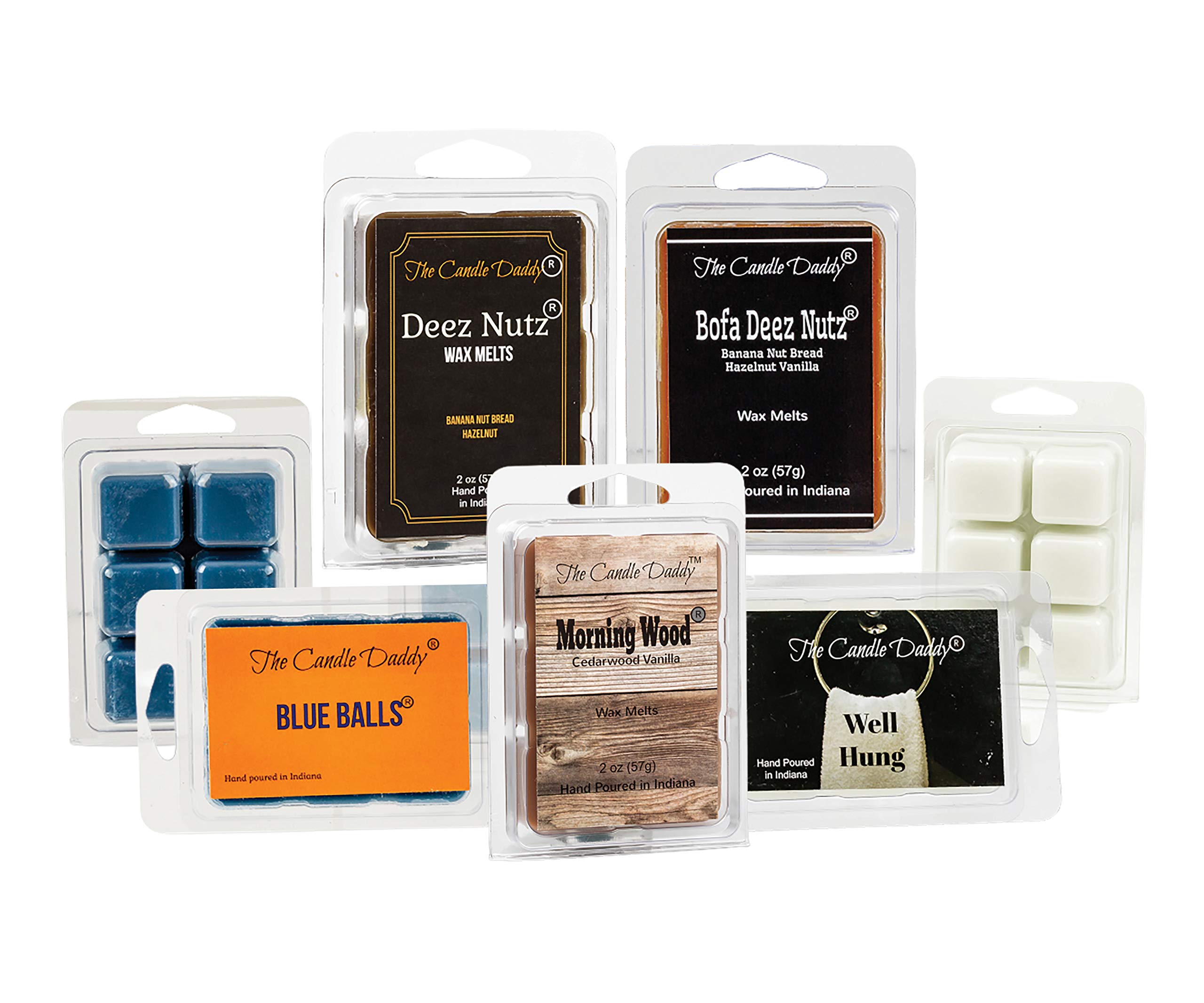 Daddy's Greatest Hits Vol. 1'' Combo Set of Five of Our Favorite Scented Wax Melt 30 Cubes - Deez Nutz, Bofa Deez Nuts, Blue Bal