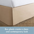 Today? Home Classic Tailored Bed Skirt Dust Ruffle, Cotton Blend Design, 14' Drop Length, Twin, Mocha
