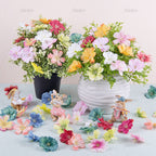 Auear, 50 Pack Artificial Silk Cherry Blossom Flowers Heads Craft Fake Peony Daisy Decor For Bridal Hair Clips Headbands Dress D