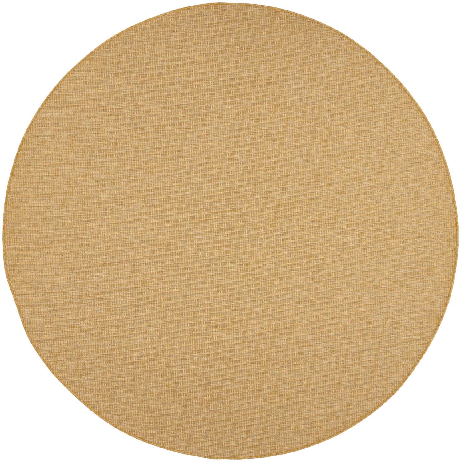 Nourison Positano Indoor/Outdoor Yellow 8' X Round Area Rug, Easy Cleaning, Non Shedding, Bed Room, Living Room, Dining Room, Ba