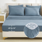 Litanika Comforter Full Size Set Grayish Blue - 7 Pieces Bed In A Bag Full Beddding Comforter Sets, Plain Lightweight Bed Set Wi