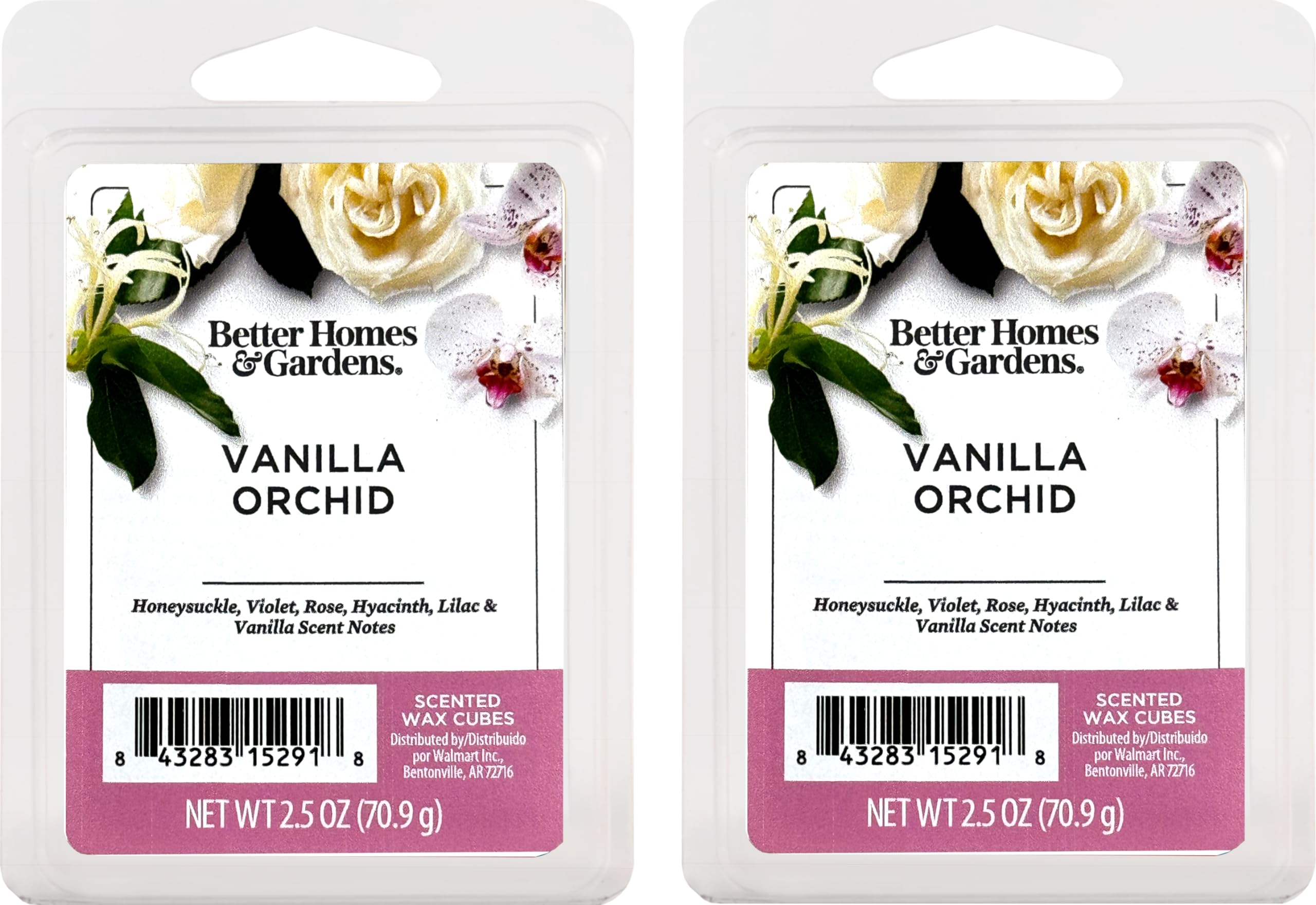 Maclock Better Homes and Gardens Scented Wax Cubes 2.5oz 2-Pack (Vanilla Orchid), Neutral, BG154