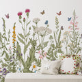 Zonon 6 Pieces Flowers Wall Decals Vinyl Dragonflies Flowers Wall Stickers Removable Floral Wall Murals Peel and Stick Colorful 