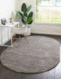 Unique Loom Solo Collection Area Rug - Calabasas (7 10 x 10 Oval, Gray)
