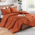 Andency California King Comforter Set Terracotta, 3 Pieces Cal King Lightweight Soft Solid Bed Comforter, Oversized Fluffy Soft
