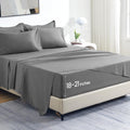 Sleep Zone Extra Deep Pocket Twin Sheets Set For Kids 3 Piece - Super Soft Brushed Microfiber Bedding Sheets Set Fits Deep Mattress Upto 21 Inches (Grey, Twin)