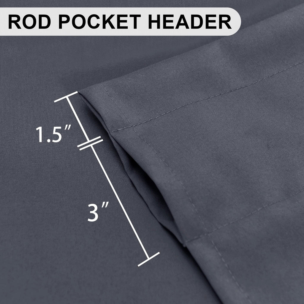 Dwcn Grey Valance Curtains For Windows, 18 Inch Curtains Kitchen Valance Solid Short Topper - Rod Pocket Bathroom/Basement Curta