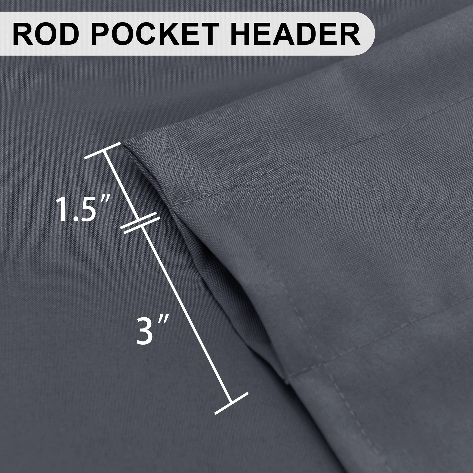 Dwcn Grey Valance Curtains For Windows, 18 Inch Curtains Kitchen Valance Solid Short Topper - Rod Pocket Bathroom/Basement Curta