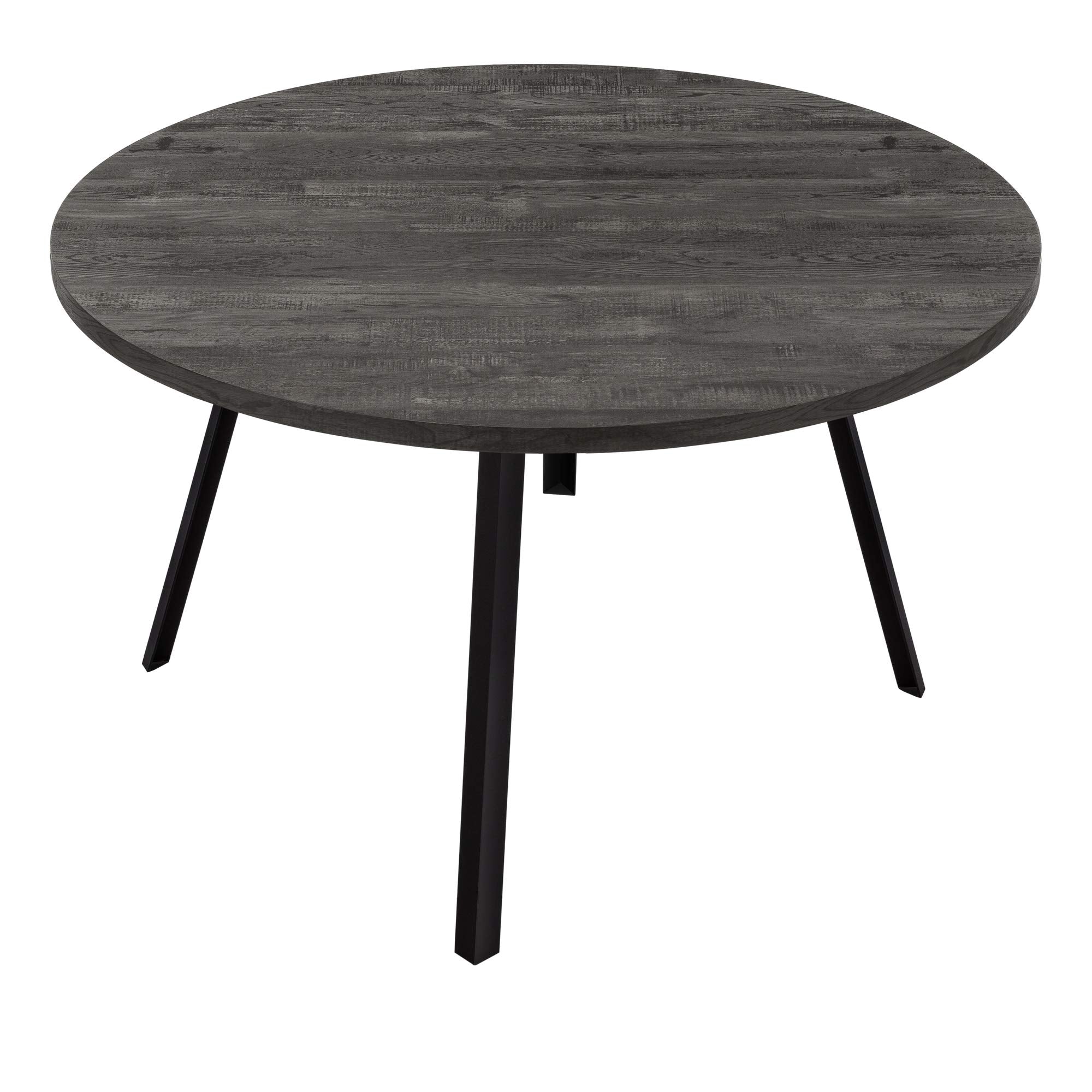 Monarch Specialties 1153 Table, 48&quot; Round, Small, Kitchen, Dining Room, Metal, Laminate, Black, Contemporary, Modern Table-48 Dia Reclaimed Wood, 47.25&quot; L X 47.25&quot; W X 29.5&quot; H