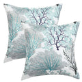 Uxcell Pack Of 2 Throw Pillow Covers Cases Modern Coral Coastal Beach House Home Decor Linen Cushion Cover For Couch Sofa Pale G