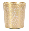 CosmoLiving Metal Floral Small Waste Bin, Trash Can 9 x 9 x 10, Gold