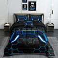 Rowadalo 6 Pieces Gaming Bedding Set For Boys Gamer Comforter Set Full Size,Game Controller Comforter For Boys Kids Teen 3D Game