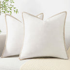 Decoruhome Christmas Chenille Soft Throw Pillow Covers 24X24 Set Of 2, Farmhouse Velvet Pillow Covers, Decorative Square Pillow