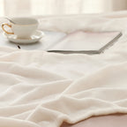 Bedsure Fleece Blanket Throw Blanket - Cream Lightweight Blanket For Sofa, Couch, Bed, Camping, Travel - Super Soft Cozy Microfi