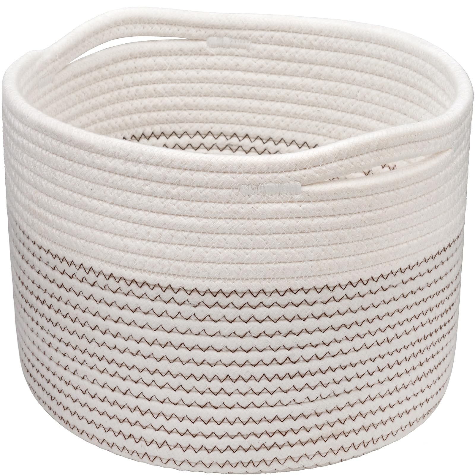 INDRESSME Small Rope Basket Round Woven Storage Basket Cute Dog Toy Basket Cotton Basket Baby Nursery Hamper Shelf Decorative Bi