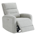 Watson & Whitely Swivel Power Recliner Glider Rocker, Small Recliner with Charging Port for Living Room, Fabric in Dove Grey
