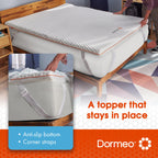 Dormeo Premium Queen Cooling Mattress Topper 3-Inch 3-Zone Octaspring Technology Anti-Slip Bottom