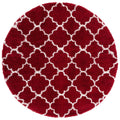 Safavieh Hudson Shag Collection 7 Round Red/Ivory SGH282Q Moroccan Trellis Non-Shedding 2-inch Thick Entryway Foyer Living Room