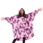 The Comfy Dream | Oversized Light Microfiber Wearable Blanket, Seen On Shark Tank, One Size Fits All, (Purple Tie Dye)