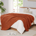 L'Agraty Chunky Knit Blanket Throw: 50'X60' Chenille Chunky Knitted Throw Blanket For Bed Couch - Handmade Thick Big Cable Kni