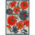Nourison Aloha Indoor-Outdoor Modern Ivory Multicolor 6' X 9' Area Rug, Easy Cleaning, Non Shedding, Bed Room, Living Room, Dini