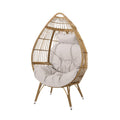 Christopher Knight Home Aimee Outdoor Wicker Teardrop Chair with Cushion, Beige, Light Brown