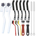 14Pcs Crevice Cleaning Brush Set, Hard Bristle Scrub Brushes Tools, V Shape Grout Cleaner Brush, MultiPurpose Cleaning Tool for